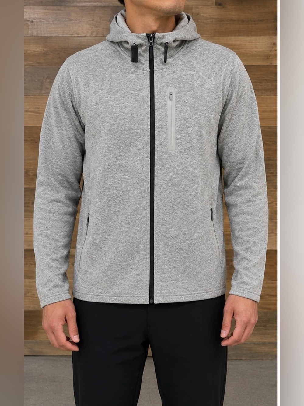 VRST Pinnacle Fleece Men’s Full Zip Hooded Jacket Gray